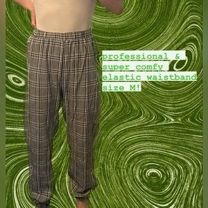 Plaid black and white pants